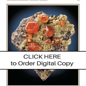 GROSSULAR crystals to 2.8 cm with pale green diopside on syenite matrix from the Jeffrey quarry, Asbestos, Quebec. Considered to be the finest known Jeffrey mine grossular specimen.